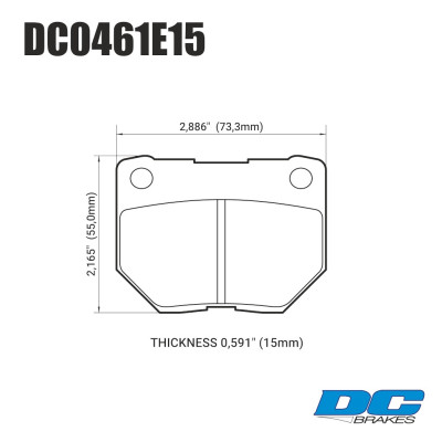 Колодки тормозные DC0461E15 DC Brakes RT.2 задние SUBARU Impreza WRX