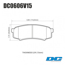 Колодки тормозные DC0606V15 DC Brakes Street HD, задние LEXUS GX460, GX470; TOYOTA PRADO 150/120