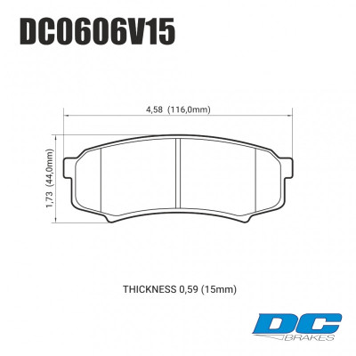 Колодки тормозные DC0606V15 DC Brakes Street HD, задние LEXUS GX460, GX470; TOYOTA PRADO 150/120