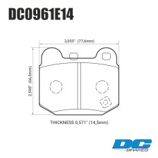 Колодки тормозные DC0961E14 DC Brakes RT.2 задние MMC Lancer Evo V-IX / SUBARU WRX Sti