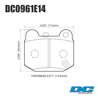 Колодки тормозные DC0961E14 DC Brakes RT.2 задние MMC Lancer Evo V-IX / SUBARU WRX Sti