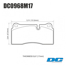 КОЛОДКИ ТОРМОЗНЫЕ DC0968M17 DC BRAKES RACE TRACK, BREMBO ТИП B, H, P / ROTORA FC4 / NISSAN GTR R35 (HB193)