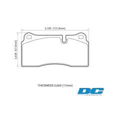 Колодки тормозные DC0968P17 DC brakes STREET STR.S+, Brembo тип B, H, P; Nissan GTR R35