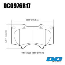 Колодки тормозные DC0976R17 DC Brakes Street HD+, перед LEXUS GX460 / GX470; Prado 150/120; PAJERO