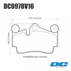 Колодки тормозные DC0978V16 DC brakes Street STR.S, задние PORSCHE Cayenne (955); Audi Q7 / Touareg