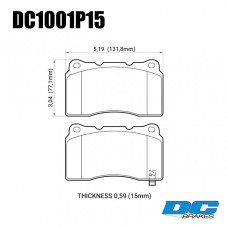Колодки тормозные DC1001P15 DC brakes Street STR.S+, перед MMC LANCER EVO V-X; SUBARU WRX STI