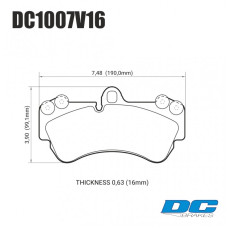 Колодки тормозные DC1007V16 DC brakes Street STR.S, перед PORSCHE CAYENNE (955); VW TOUAREG 330 ММ;