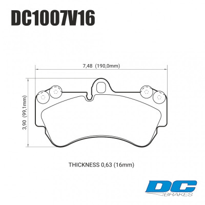 Колодки тормозные DC1007V16 DC brakes Street STR.S, перед PORSCHE CAYENNE (955); VW TOUAREG 330 ММ;