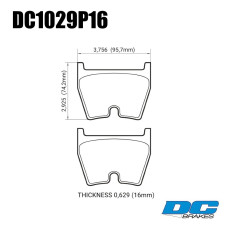 Колодки тормозные DC1029P15 DC Brakes Street STR.S+, AUDI RS4, RS6, Brembo G (комплект 8 шт), FB8P