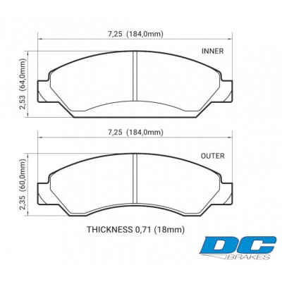 Колодки тормозные DC1092R18 DC brakes Street HD+ передние CADILLAC Escalade / Chevrolet Tahoe