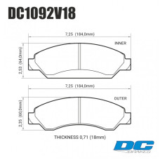 Колодки тормозные DC1092V18 DC brakes Street HD передние CADILLAC Escalade / Chevrolet Tahoe