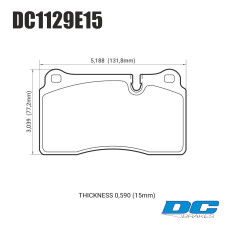 Колодки тормозные DC1129E15 DC Brakes RT.2 перед MMC LANCER EVO V-X; SUBARU WRX STI
