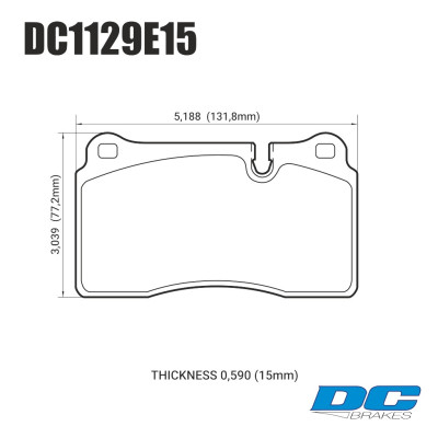 Колодки тормозные DC1129E15 DC Brakes RT.2 перед MMC LANCER EVO V-X; SUBARU WRX STI