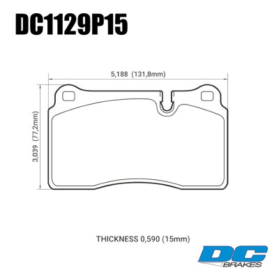 Колодки тормозные DC1129P15 DC brakes STREET STR.S+, перед MMC LANCER EVO V-X; SUBARU WRX STI