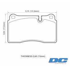 Колодки тормозные DC1129V15 DC brakes STREET STR.S, перед MMC LANCER EVO V-X; SUBARU WRX STI