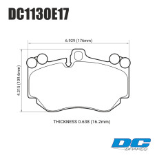 Колодки тормозные DC1130E17 DC Brakes RT.2 перед Porsche Cayenne Turbo 9PA 2007-2010