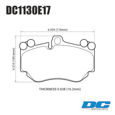 Колодки тормозные DC1130E17 DC Brakes RT.2 перед Porsche Cayenne Turbo 9PA 2007-2010