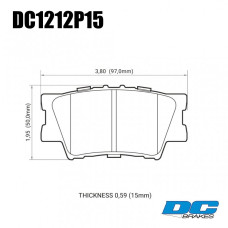 Колодки тормозные DC1212P15 DC brakes Street STR.S+, задние TOYOTA CAMRY 2007-> / RAV 4 2005->