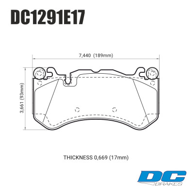 Колодки тормозные DC1291E17 DC Brakes RT.2 перед AUDI RS6 MK3 4F; RS7 4GA, AMG GL 63