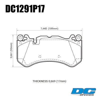 Колодки тормозные DC1291P17 DC Brakes Street STR.S+, перед. AUDI RS6 MK3 4F; RS7 4GA,