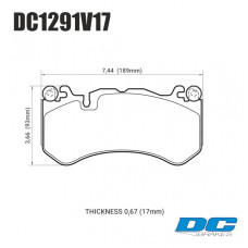Колодки тормозные DC1291V17 DC brakes Street STR.S, перед. AUDI RS6 MK3 4F; RS7 4GA,