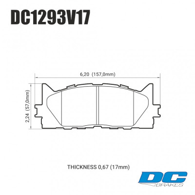 Колодки тормозные DC1293V17 DC brakes Street STR.S, передние TOYOTA CAMRY 2007-2018