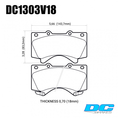 Колодки тормозные DC1303V18 DC brakes Street HD, передние LEXUS LX570, LX450D, TOYOTA LC200 Tundra