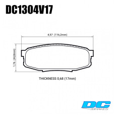 Колодки тормозные DC1304V17 DC brakes Street HD, задние LEXUS LX570, LX450D, TOYOTA LC200 Tundra (HB590)
