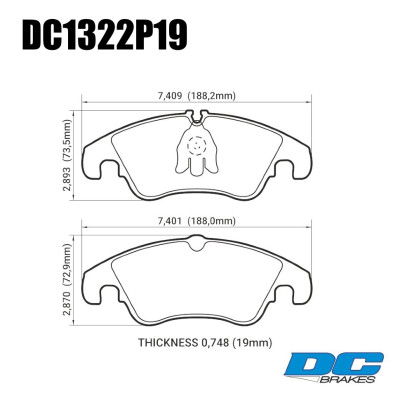 Колодки тормозные DC1322P19 DC Brakes Street STR.S+, передние AUDI A4 8K (B8); A5 8T; Q5