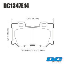 Колодки тормозные DC1347E14 DC Brakes RT.2 задние INFINITI FX37 / FX50 / G / M / Nissan 370Z