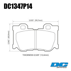 Колодки тормозные DC1347P14 DC Brakes Street STR.S+, задние INFINITI FX37 / FX50 / G / M