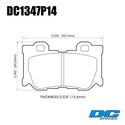 Колодки тормозные DC1347P14 DC Brakes Street STR.S+, задние INFINITI FX37 / FX50 / G / M