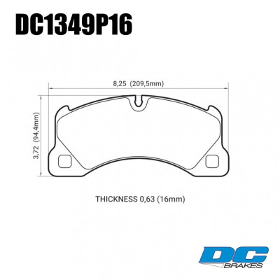 Колодки тормозные DC1349P16 DC brakes STR.S+, перед PORSCHE CAYENNE 9PA; PANAMERA 970; TOUAREG 7LA
