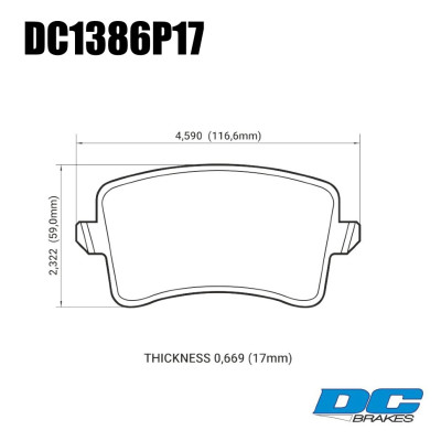 Колодки тормозные DC1386P17 DC brakes Street STR.S+, задн. AUDI A5, A4, Q5, A6, A7, A8