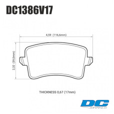 Колодки тормозные DC1386V17 DC brakes Street STR.S, задн. AUDI A5, A4, Q5, A6, A7