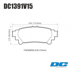 Колодки тормозные DC1391V15 DC brakes Street STR.S, задн. Lexus RX350 2013-> ; HIGHLANDER 2013->
