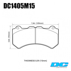 Колодки тормозные DC1405M15 DC brakes Race Track, перед. Jeep SRT8 2012-2014, AUDI 4F RS6 (HB649)