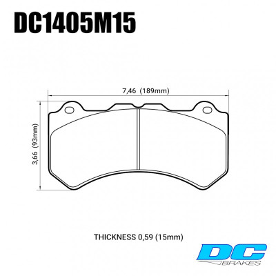 Колодки тормозные DC1405M15 DC brakes Race Track, перед. Jeep SRT8 2012-2014, AUDI 4F RS6 (BREMBO)