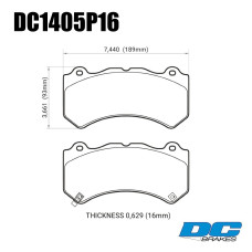 Колодки тормозные DC1405P15 DC Brakes Street STR.S+, перед Jeep SRT8 2012-2014, AUDI 4F RS6 (BREMBO)