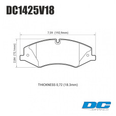 Колодки тормозные DC1425V18 DC brakes Street STR.S, перед RANGE ROVER SPORT; IV; колесо 19"