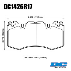 Колодки тормозные DC1426R17 DC Brakes Street HD+, перед RANGE ROVER SPORT; IV; колесо 20" Brembo;