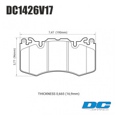 Колодки тормозные DC1426V17 DC brakes Street STR.S, перед RANGE ROVER SPORT; IV; колесо 20" Brembo;