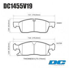 Колодки тормозные DC1455V19 DC brakes Street HD, передние Jeep Grand Cherokee WK2/Dodge Durango 2