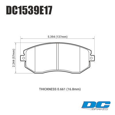Колодки тормозные DC1539E17 DC Brakes RT.2 перед Subaru BRZ, Toyota GT 86, Forester, Impreza 2011->