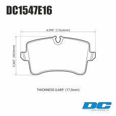 Колодки тормозные DC1547E16 DC Brakes RT.2 задн. AUDI RS5; RS7; S7; S6; PORSCHE MACAN