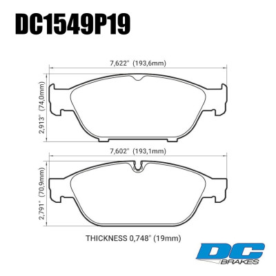 Колодки тормозные DC1549P19 DC Brakes Street STR.S+ перед AUDI A6 4G2, C7, 4GC; A7 4GA, 4GF