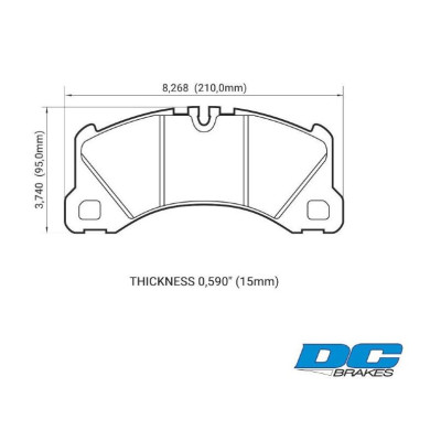 Колодки тормозные DC1549P19 DC Brakes Street STR.S+ перед CAYENNE, PANAMERA, MACAN, TOUAREG