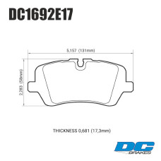 Колодки тормозные DC1692E17 DC brakes RT.2, задние RANGE ROVER SPORT; IV; DISCOVERY V;