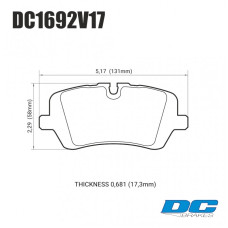 Колодки тормозные DC1692V17 DC brakes Street STR.S, задние RANGE ROVER SPORT; IV; DISCOVERY V;