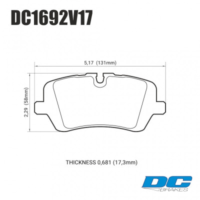 Колодки тормозные DC1692V17 DC brakes Street STR.S, задние RANGE ROVER SPORT; IV; DISCOVERY V;